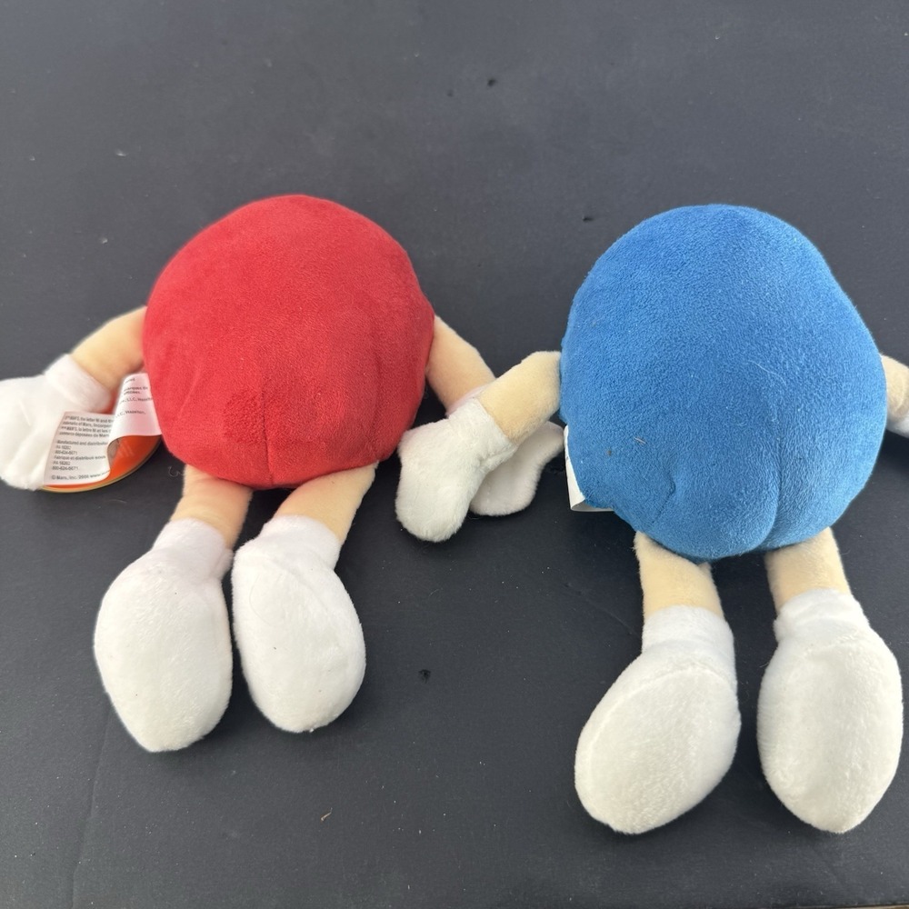 M&Ms Plush Lot 2 Blue Red Stuffed Animal Computer Screen Cleaner Mars Inc 2008 - Picture 4 of 5